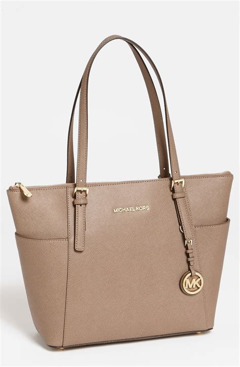 michael kors jet set leather tote dark dune|jet set small Michael Kors.